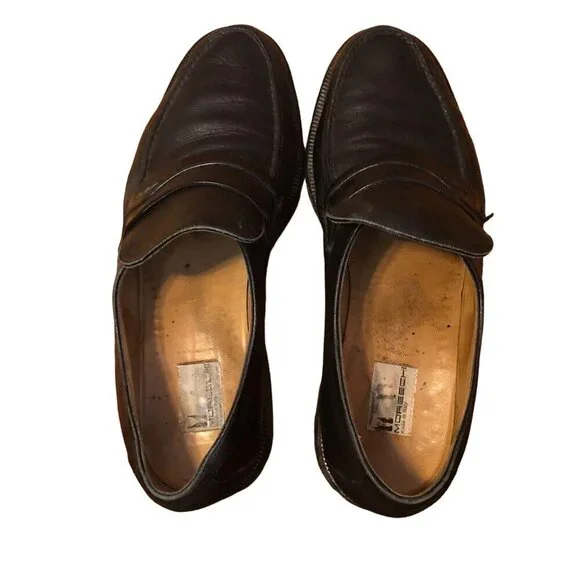 Moreschi Vintage Italian Leather Loafers Slip On Shoes size 9